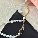 Double Chain Small Circle Baroque Pearl Necklace