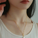 Baroque Pearl Pendant Long Necklace-Gembea Jewelry