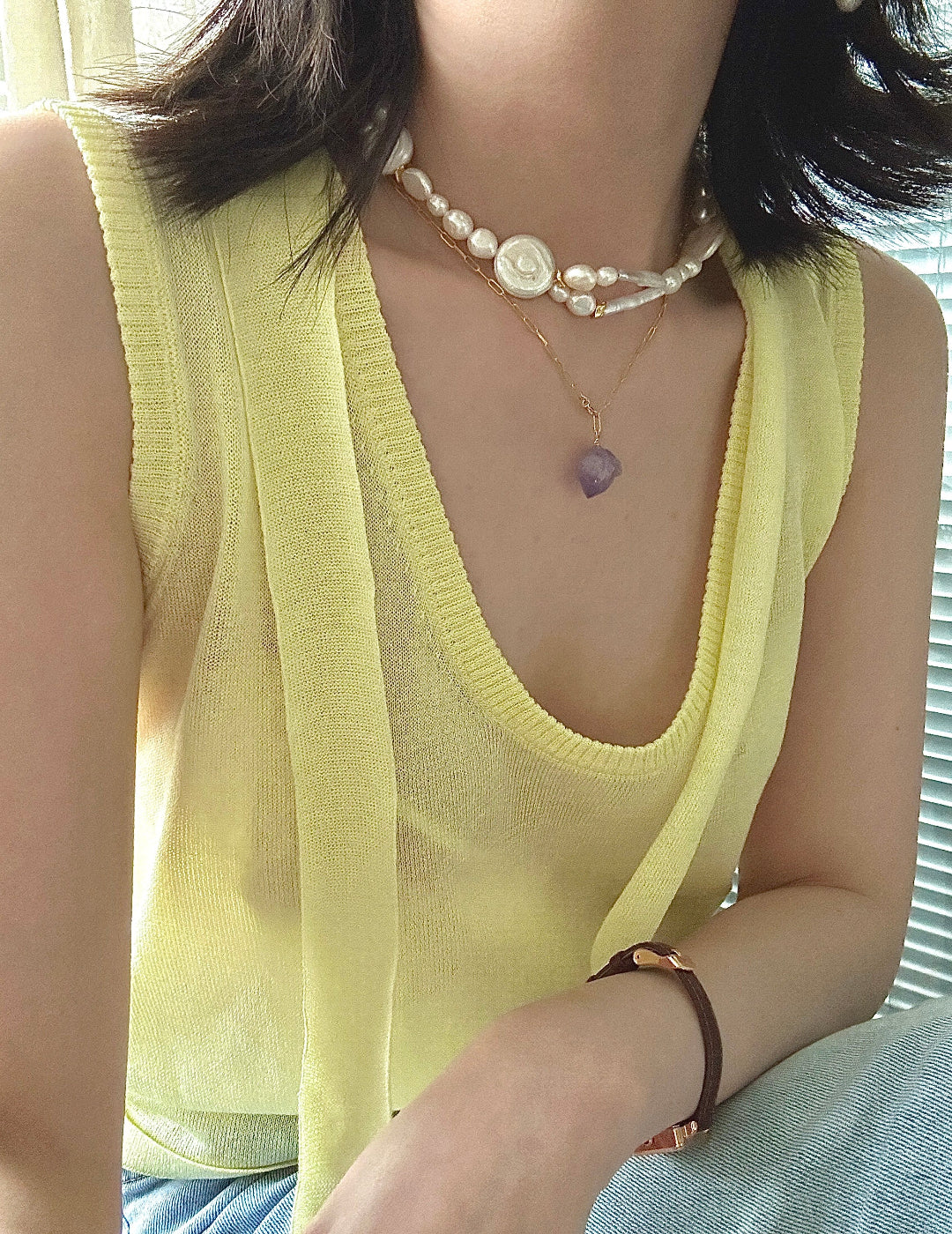 French Style Round Baroque Pearl Choker Necklace