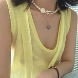 French Style Round Baroque Pearl Choker Necklace