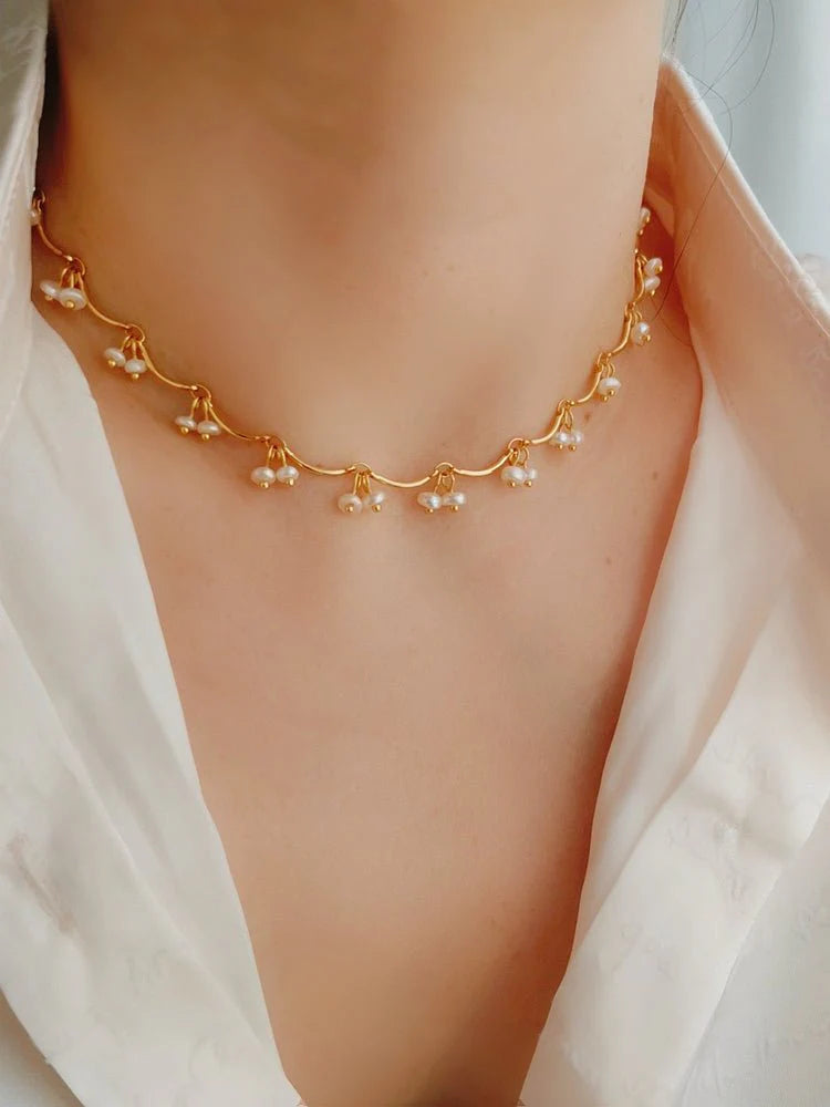 Cherry Freshwater Pearl Necklace-Gembea Jewelry