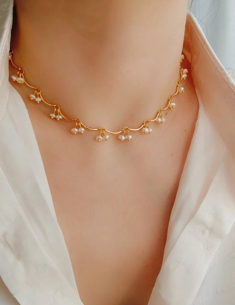 Cherry Freshwater Pearl Necklace-Gembea Jewelry