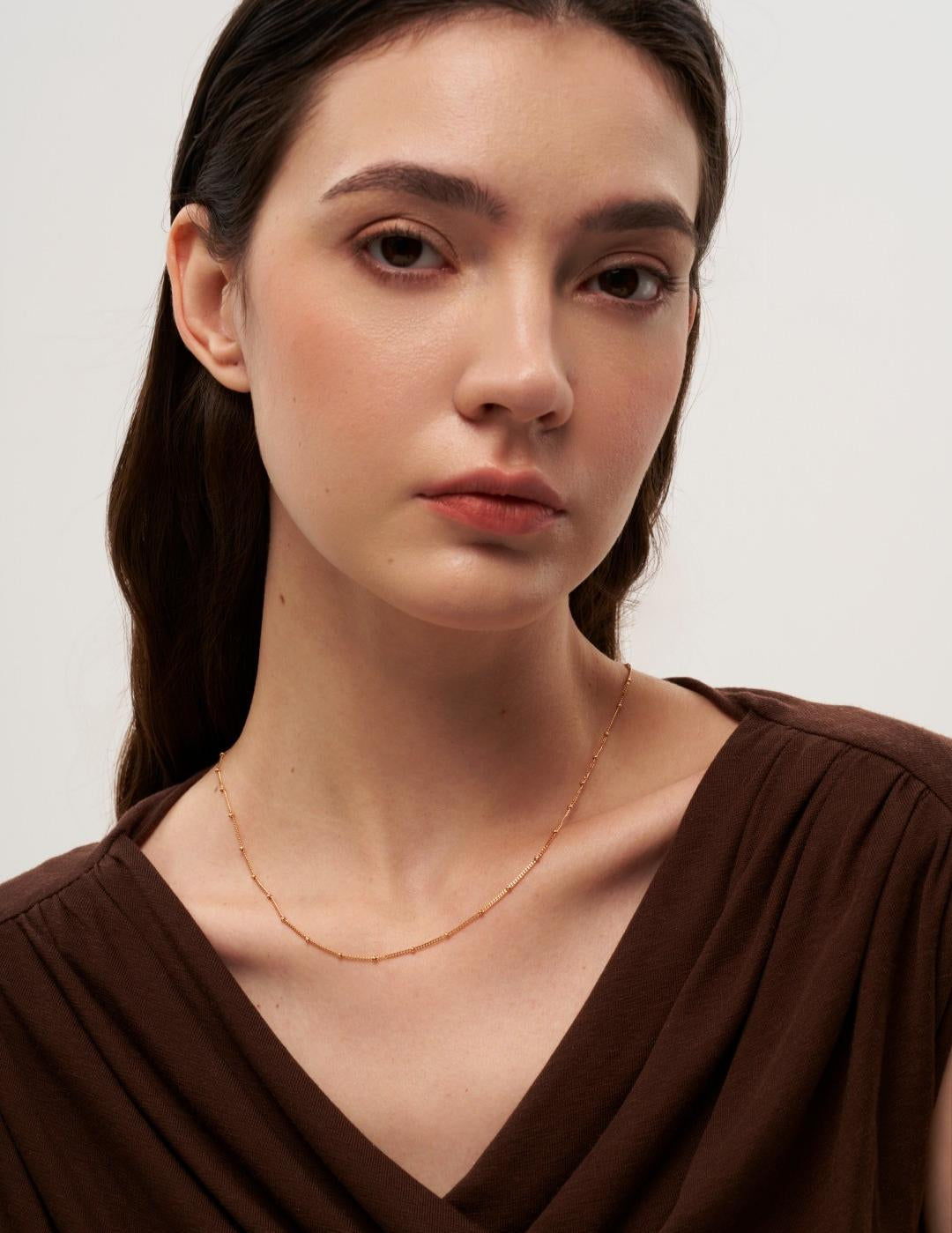 Minimalist Simple Gold Chain Necklace gembea jewelry