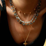 Joy Beads Gray Moonstone Beads Necklace