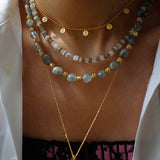 Joy Beads Gray Moonstone Beads Necklace