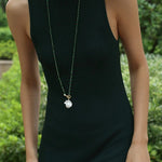 Baroque Pearl Green Agate Beaded Necklace-Gembea Jewelry
