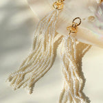 Natural Rice Pearl Long Tassel Earrings