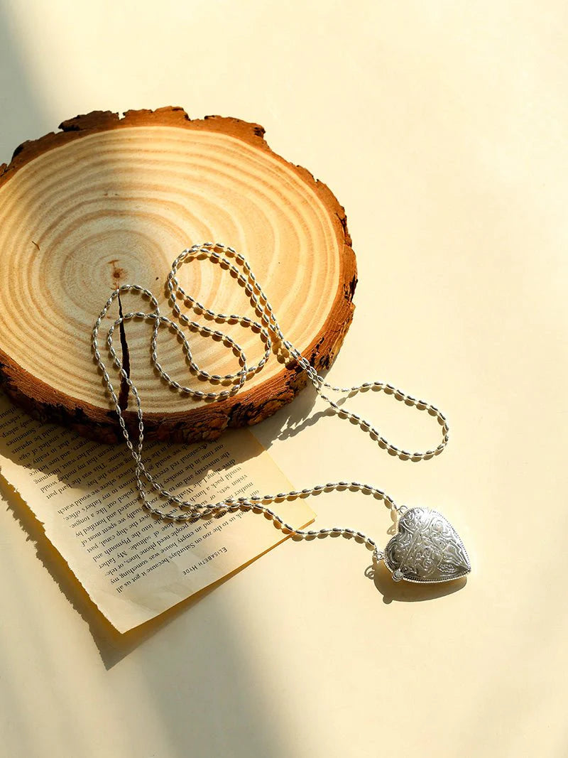 Love Bag Long Chain Heart Pendant Necklace-Gembea Jewelry