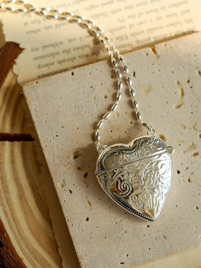 Love Bag Long Chain Heart Pendant Necklace-Gembea Jewelry