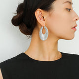 Minimalist Woven Leather Hoop Earrings-Gembea Jewelry