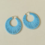 Minimalist Woven Leather Hoop Earrings-Gembea Jewelry