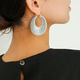 Minimalist Woven Leather Hoop Earrings-Gembea Jewelry