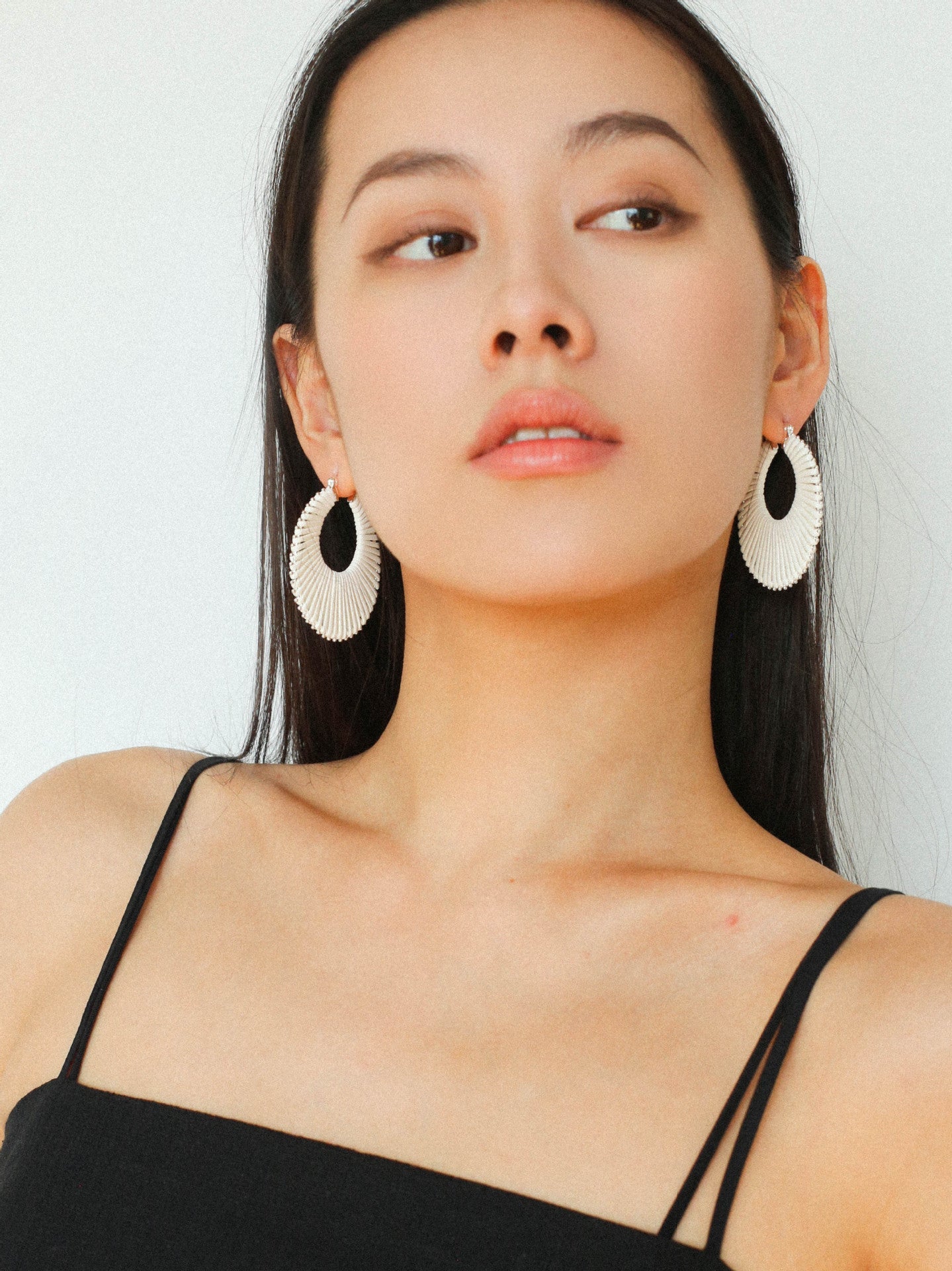Minimalist Woven Leather Hoop Earrings-Gembea Jewelry