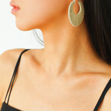 Minimalist Woven Leather Hoop Earrings-Gembea Jewelry