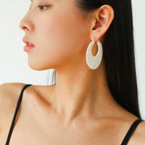 Minimalist Woven Leather Hoop Earrings-Gembea Jewelry