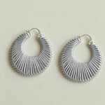 Minimalist Woven Leather Hoop Earrings-Gembea Jewelry