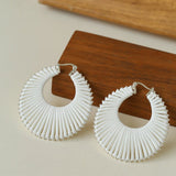 Minimalist Woven Leather Hoop Earrings-Gembea Jewelry