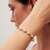 Gold Bean Baroque Pearl Beaded Bracelet gembea jewelry