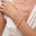 Gold Bean Baroque Pearl Beaded Bracelet gembea jewelry