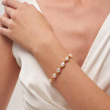 Gold Bean Baroque Pearl Beaded Bracelet gembea jewelry