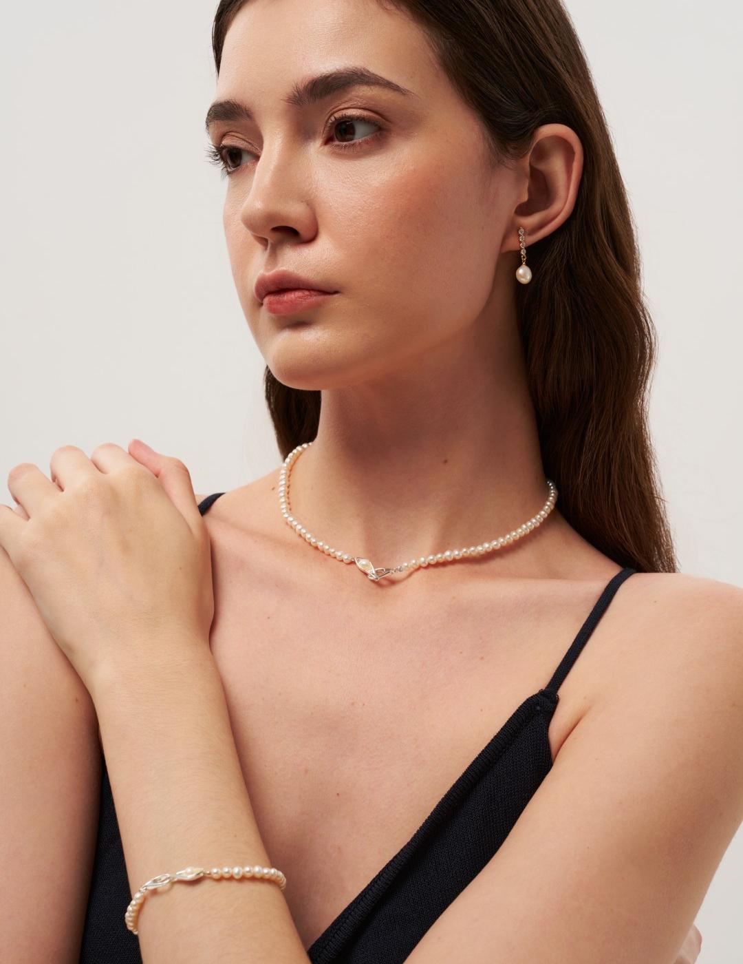 Bean Pod Freshwater Pearl Beaded Necklace gembea jewelry