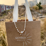 Collar de perlas colgantes de circón