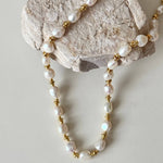 Gold Bean Baroque Pearl Beaded Necklace-gembea jewelry