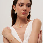 Gold Bean Baroque Pearl Beaded Bracelet gembea jewelry