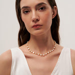 Gold Bean Baroque Pearl Beaded Necklace gembea jewelry