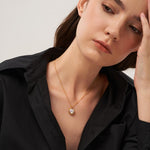 Round Baroque Pearl Pendant Chain Necklace gembea jewelry