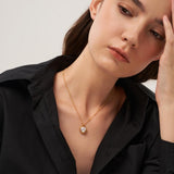 Round Baroque Pearl Pendant Chain Necklace gembea jewelry