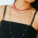 Joy Beads Pink Tourmaline Beaded Necklace
