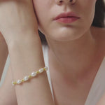 Gold Bean Baroque Pearl Beaded Bracelet gembea jewelry