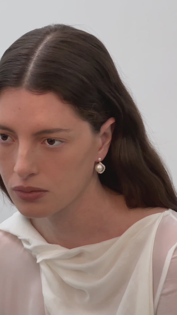 Florence Tiny Freshwater Pearl Drop Earrings gembea jewelry