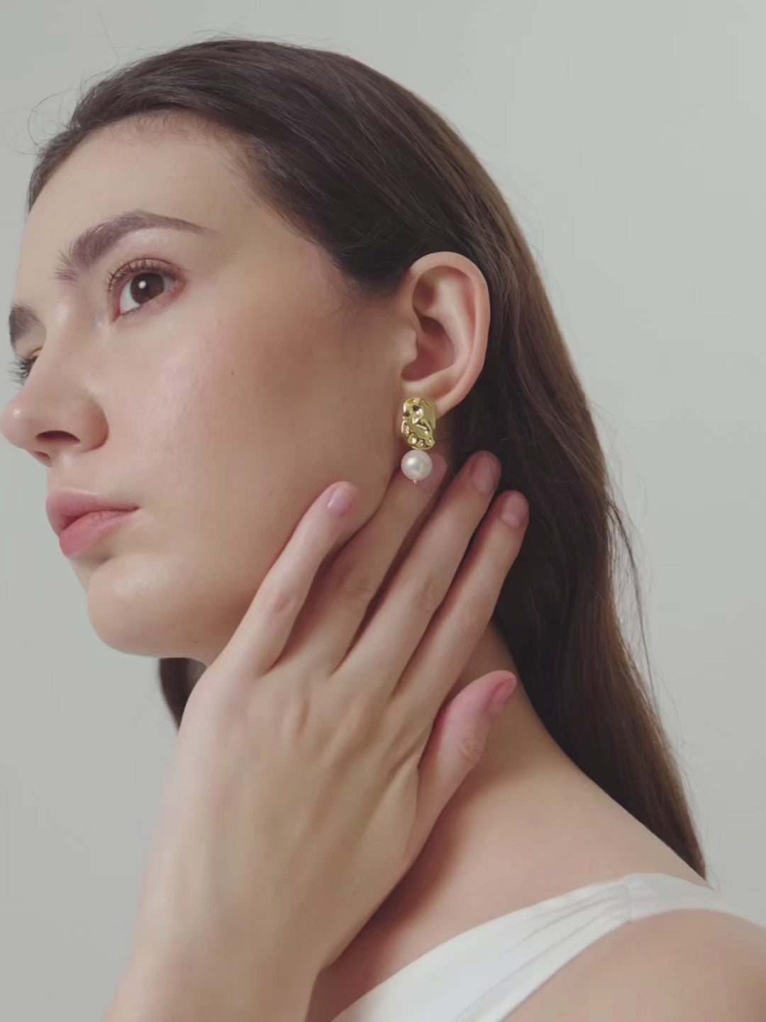 Dainty Baroque Pearl Stud Earrings gembea jewelry