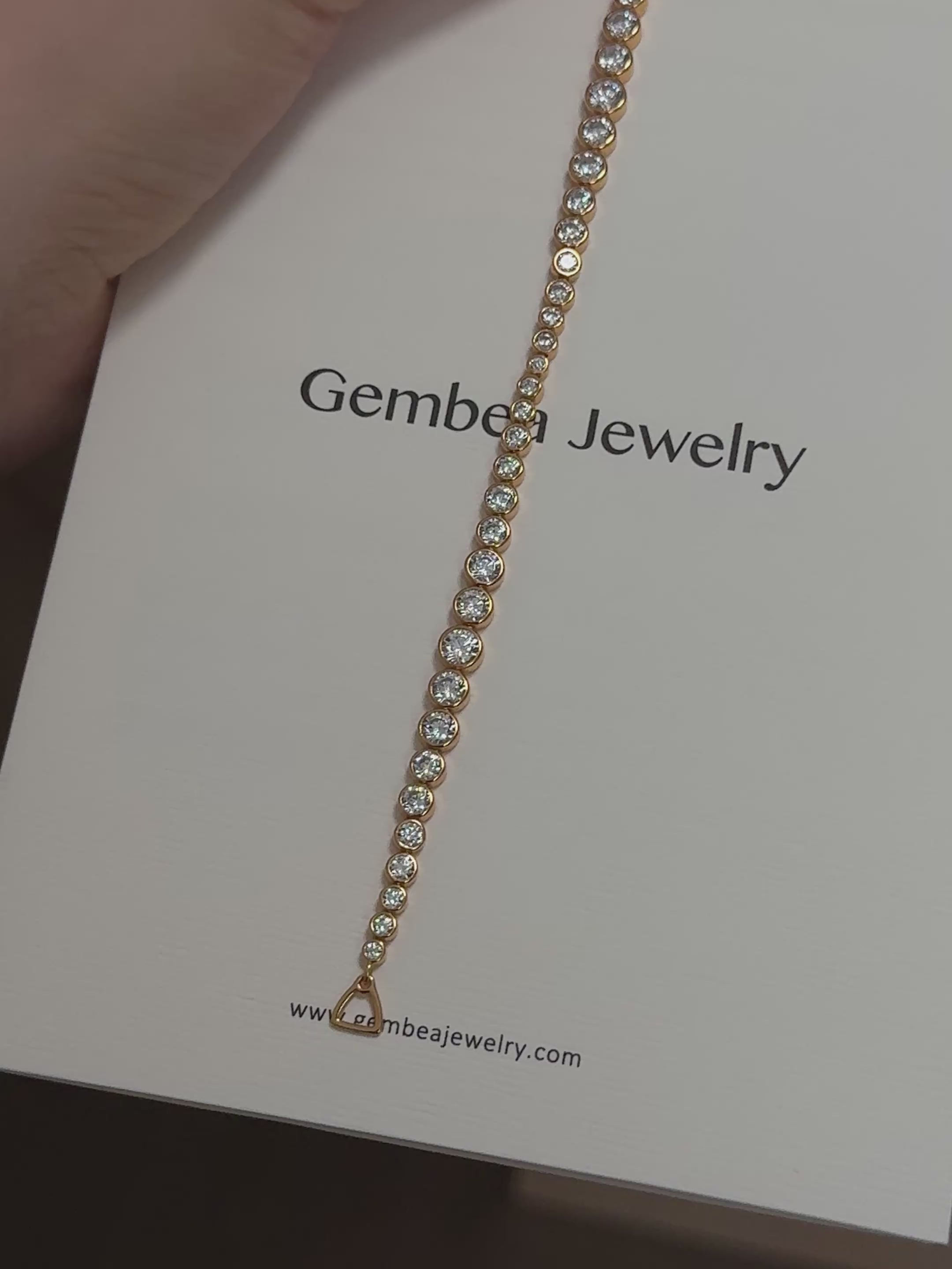 Lueur Bubble Cubic Zircon Bracelet-Gold gembea jewelry