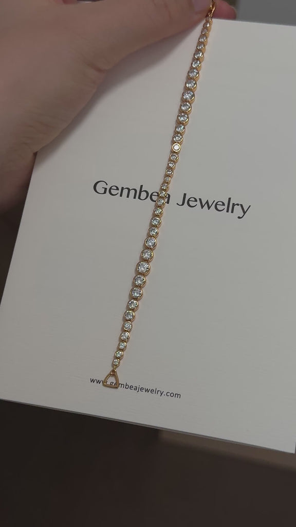 Lueur Bubble Cubic Zircon Bracelet-Gold gembea jewelry
