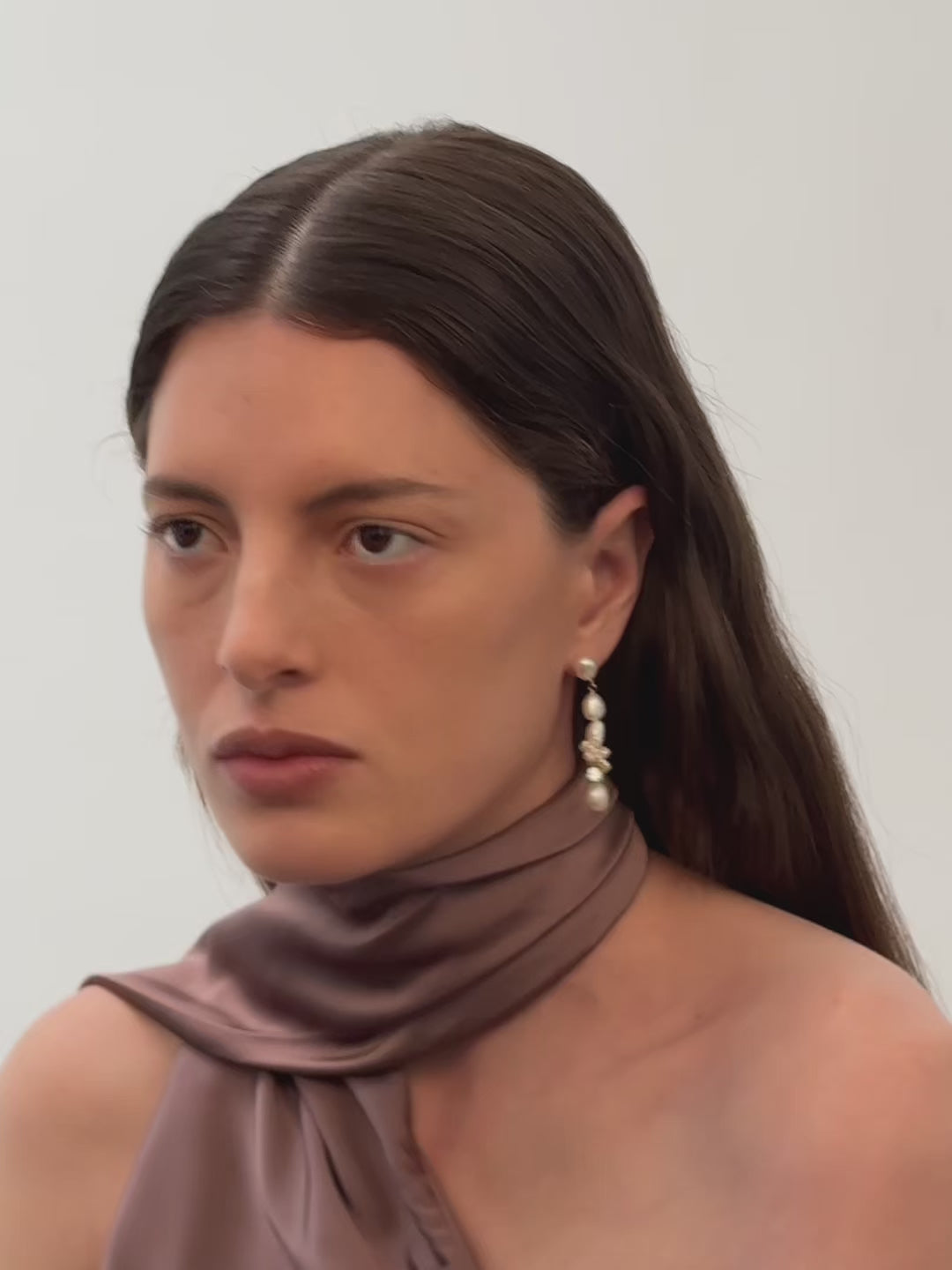 Capri Irregular Blue Zircon Pearl Long Earrings GEMBEA JEWELRY