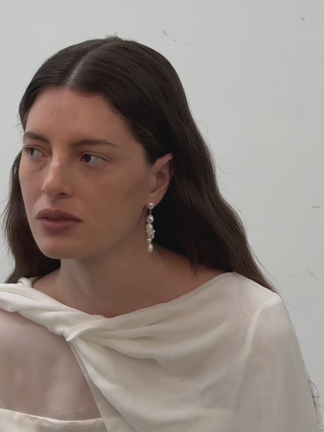 Capri Irregular Freshwater Pearl Long Earrings gembea jewelry