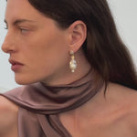 Amalfi Large Baroque Pearl Drop Earrings-Champagne gembea jewelry