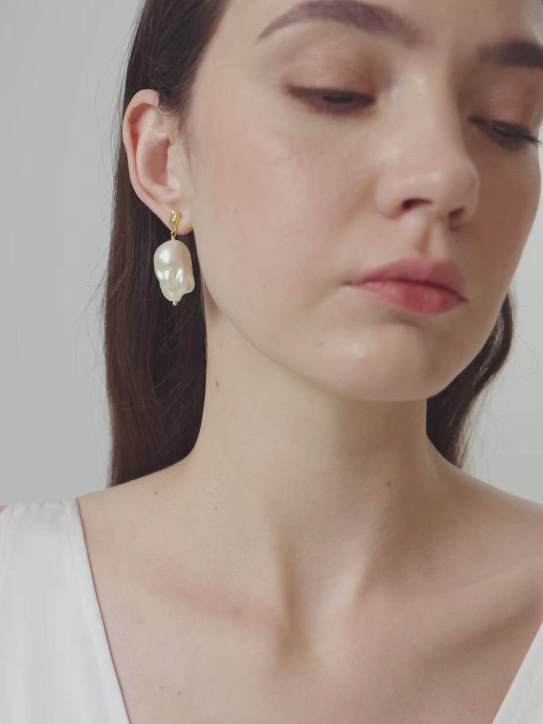 Lava Metal Baroque Pearl Drop Earrings gembea jewelry