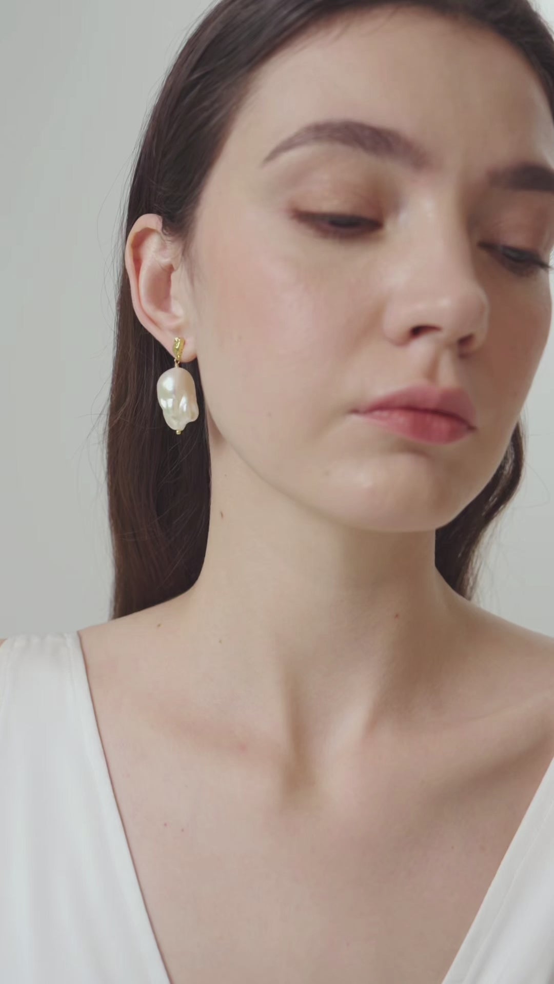 Lava Metal Baroque Pearl Drop Earrings gembea jewelry