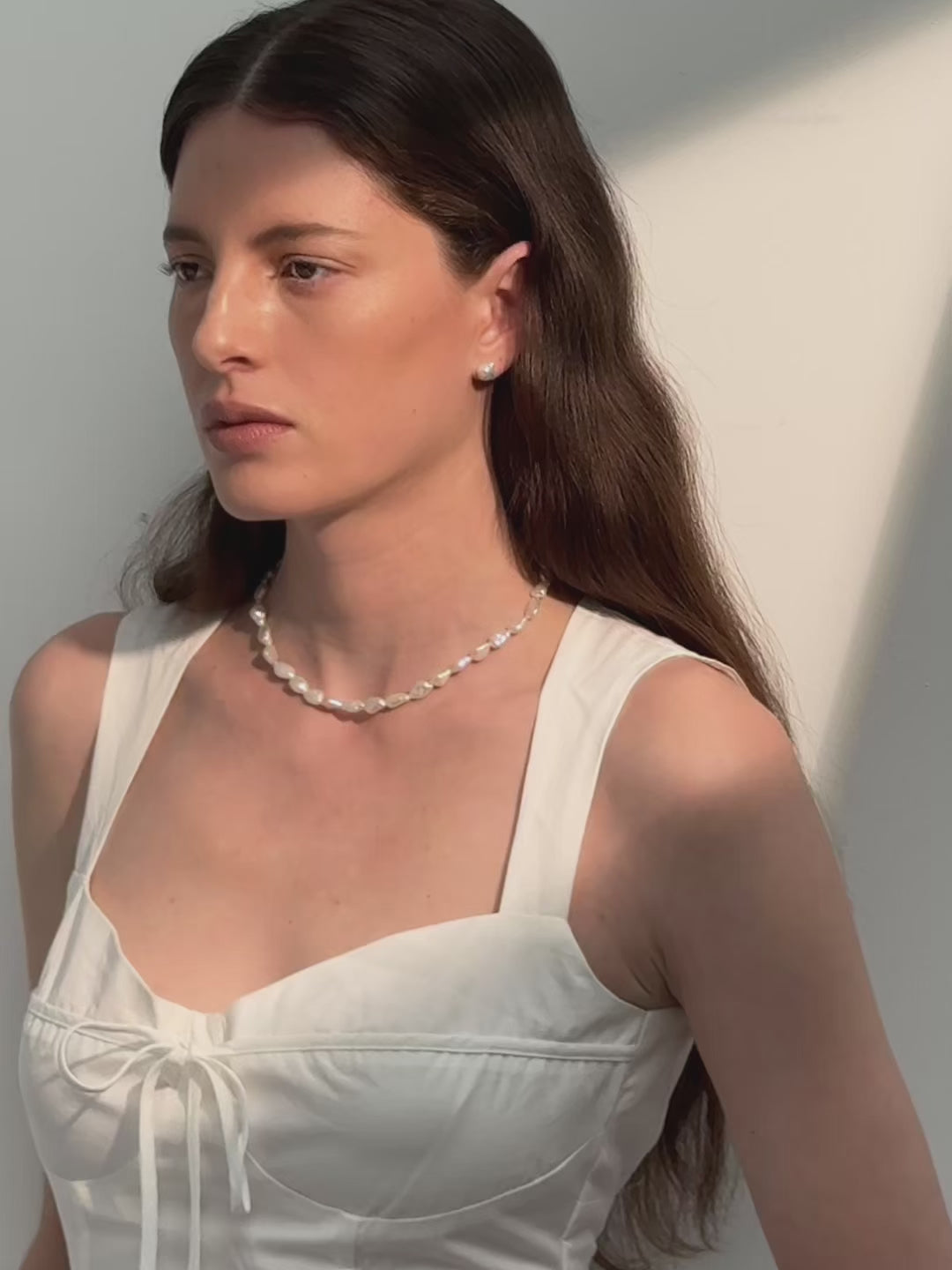 Minimalist Irregular Baroque Pearl Necklace gembea jewelry