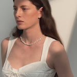 Minimalist Irregular Baroque Pearl Necklace gembea jewelry