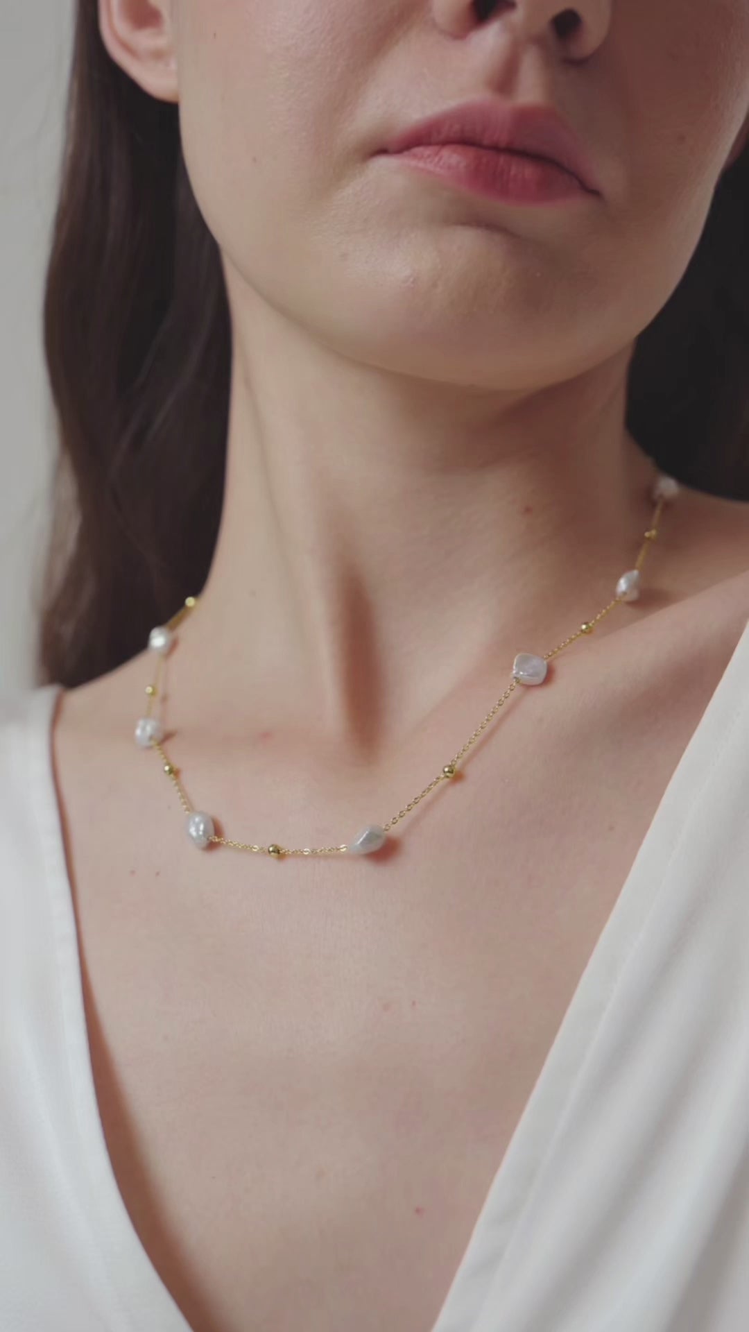 Irregular Baroque Pearl Chain Necklace