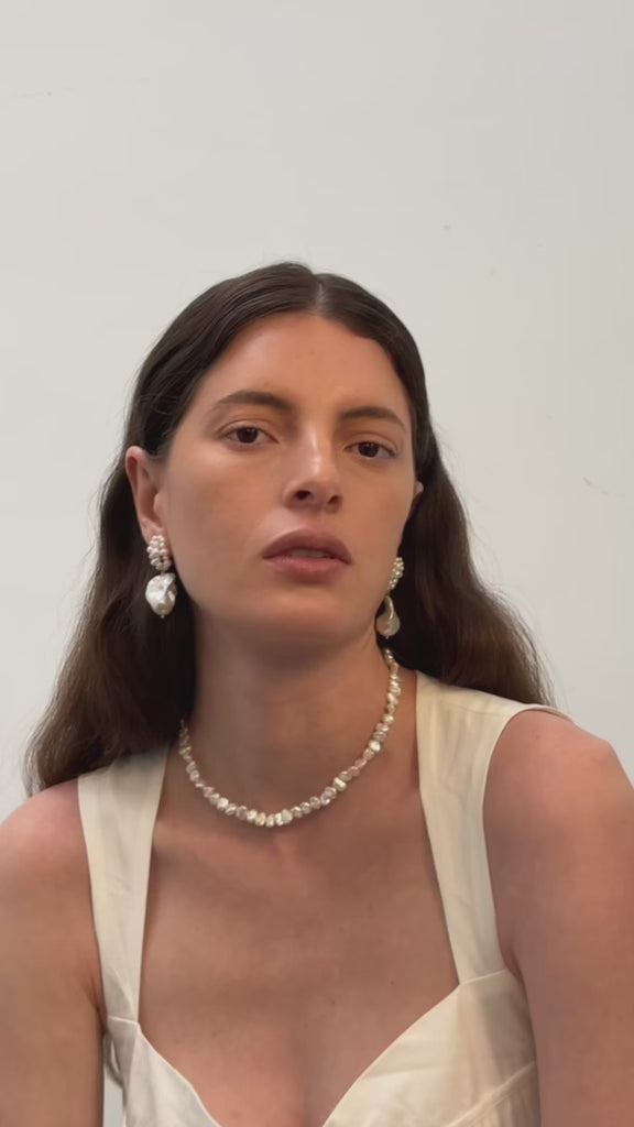 Muse Irregular Baroque Pearl Beaded Necklace gembea jewelry