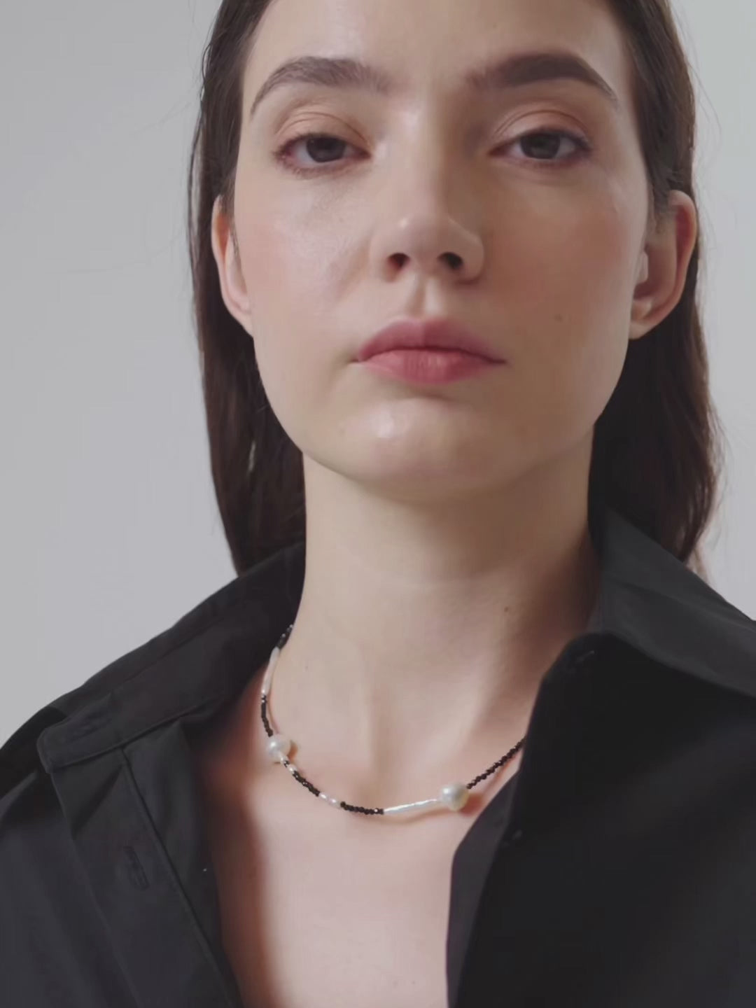 Black Spinel Baroque Pearl Necklace gembea jewelry