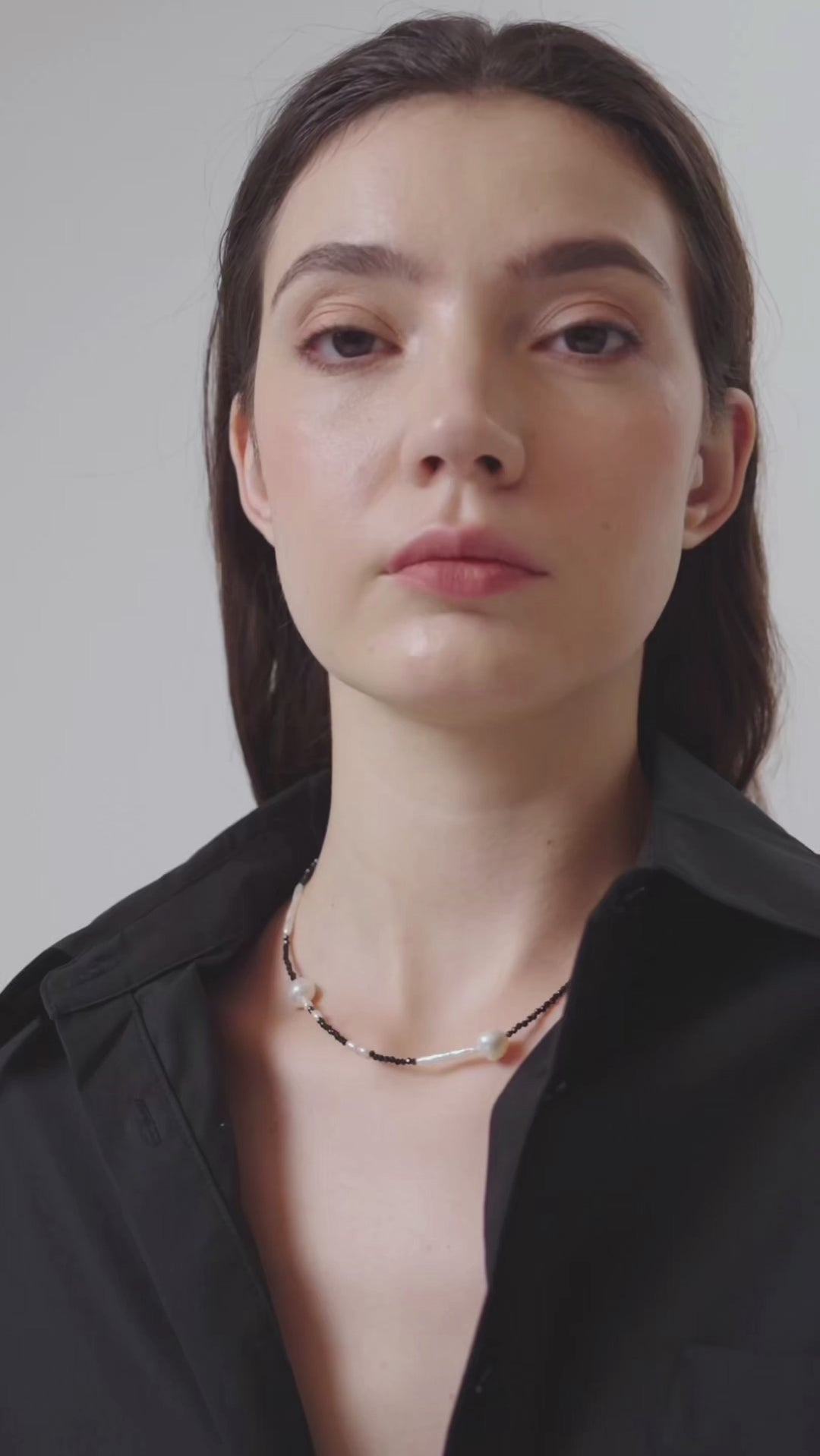 Black Spinel Baroque Pearl Necklace gembea jewelry
