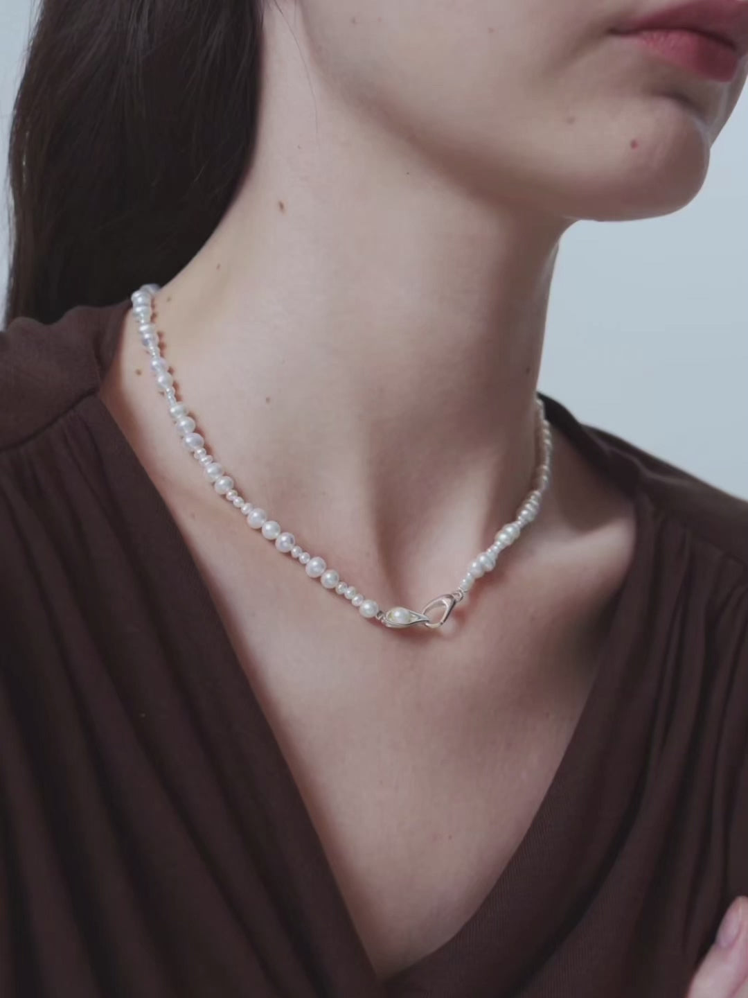 Bean Pod Irregular Freshwater Pearl Beaded Necklace-gembea jewelry