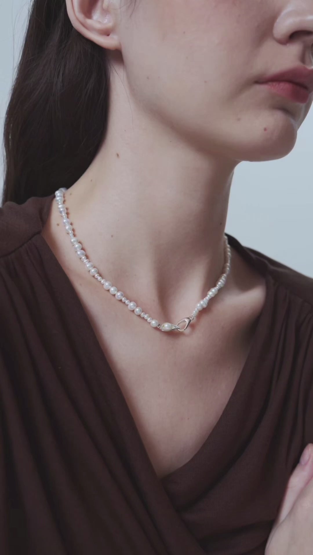 Bean Pod Irregular Freshwater Pearl Beaded Necklace-gembea jewelry